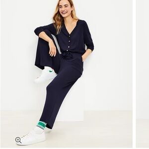 NWT Lou & Grey Signaturesoft Henley Jumpsuit Size XS